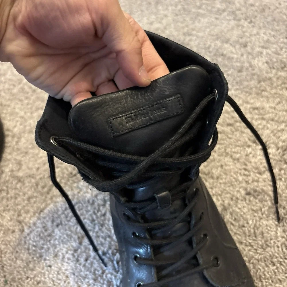 Dr. Martens Combs Leather Black Combat Boots Mens Sz 13 AW004 Air Wair Lace Up